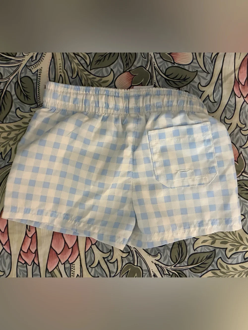 Cat & Jack Light Blue Gingham Swim Shorts